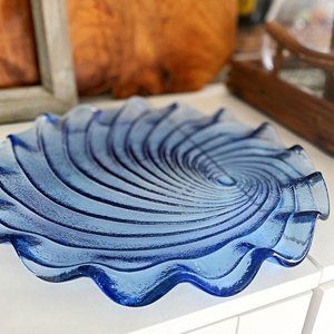 Vintage Blue Glass Plage